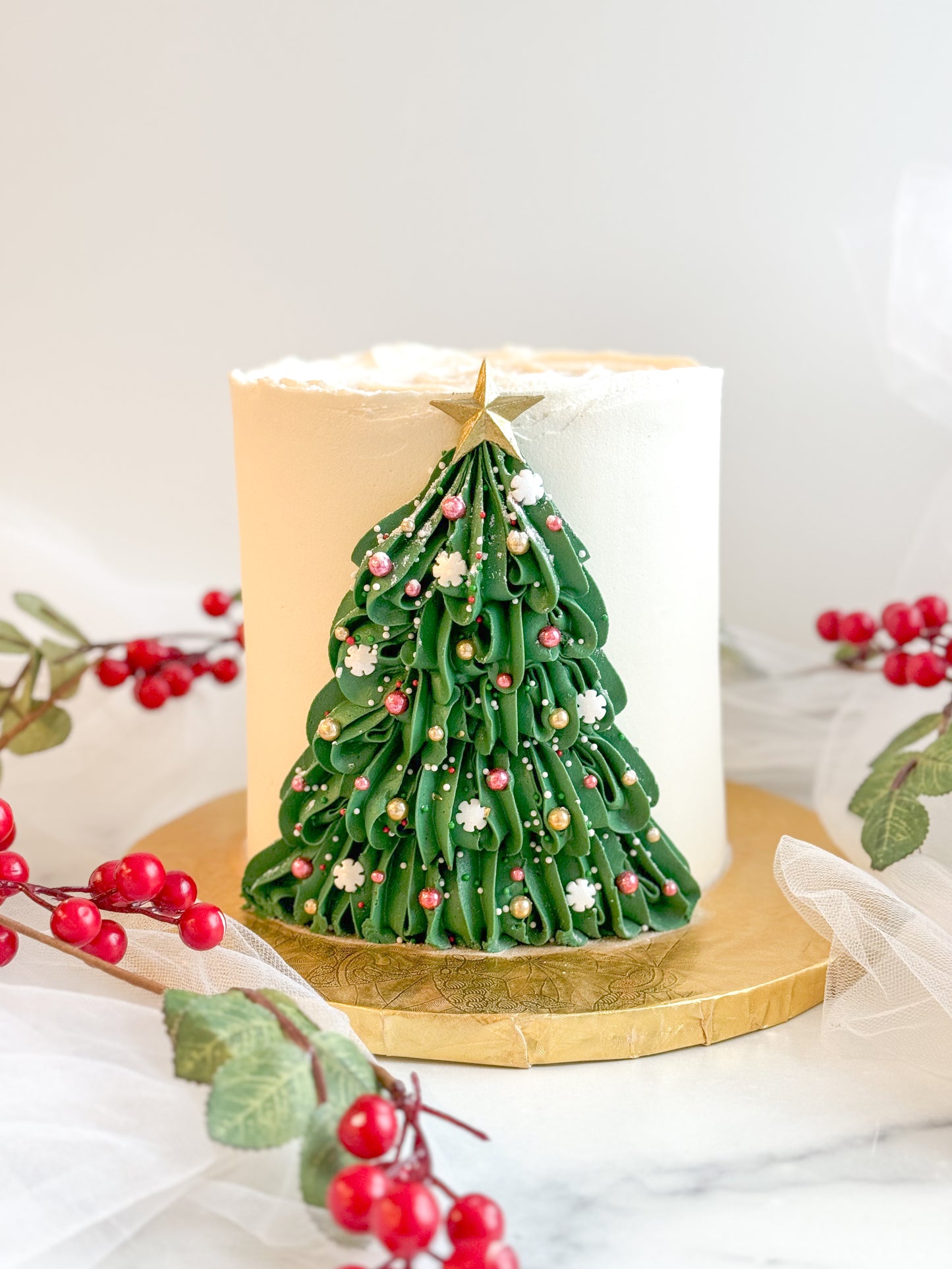 Christmas Tree Decorated Cake